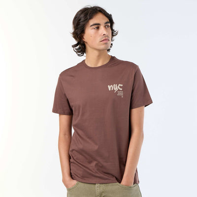 Camiseta de manga corta estampada MARRON